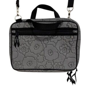 Thirty-one Floral Gray Quilted Women's Cosmetic Bag